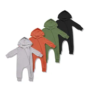 Viscose Solid Rompers Baby Jumpsuit Baby Clothes Bamboo Hoodies Romper Full Unisex Support 1pc/opp Bag Petelulu Bamboo Guangzhou