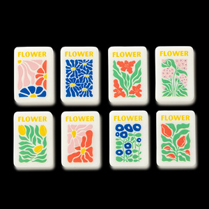 Mahjong de Lujo de 4 Capas de Acrílico, Estilo Americano y Europeo, Mini, Portátil, para 4 Jugadores, con Diseño Floral, Entretenimiento - Product Image 6