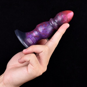 NNSX Silicone Anal Beads With Sucker Small <b>Dildo</b> Bumpy Stimulate Butt Plug for Beginners Multi Color Sex Toys for Women Men - Product Image 4