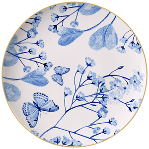 <span class=keywords><strong>Besta</strong></span>-platos de cerámica con borde dorado para restaurante, juego de platos de carga china para boda - Product Image 5