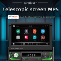 Universelles 7-Zoll Android Autoradio mit ausfahrbarem Bildschirm 1-DIN GPS Navigation BT AUX SD USB Fernbedienung