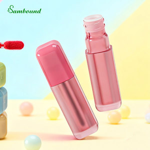 หลอดลิปกลอสสีสันสดใสแบบกำหนดเอง 4.6 มล. สีมาการอง ขวดทรงเหลี่ยมมนสำหรับคอนทัวร์แบบน้ำ  บรรจุภัณฑ์เครื่องสำอางใส PET - Product Image 2