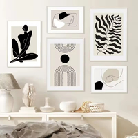 Vente esthétique géométrique feuilles arc-en-ciel abstrait peinture à l'huile style nordique maison peinture décorative murale