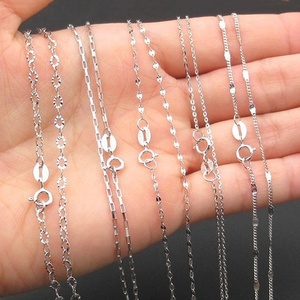 Collana con Paillettes da 1,1mm in Argento Sterling S925, Catena a Maglia Curb 1+1 con Ciondolo a Fetta Piatta - Product Image 5