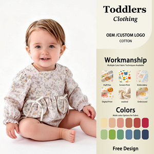 Angou Automne Printemps Toddler Girls Long Sleeve Body Infant Flower Printing Romper Cotton Newborn Baby Clothes - Product Image 1