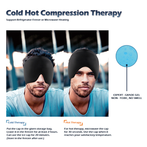 Casquette <span class=keywords><strong>Racetech</strong></span> en promotion pour soulager les migraines et les maux de tête – Masque de refroidissement souple en gel solide pour hommes, chapeau rafraîchissant pour soulager la douleur - Product Image 6
