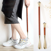 Chausse-pied en métal tête de bœuf, longueur allongée, sans se pencher, pour un enfouissement facile des chaussures, cadeau, chausse-pied en métal tête de bœuf de qualité supérieure