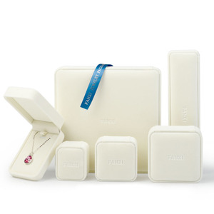 FANXI Wholesale Jewelry Package Box Luxury Beije Velvet Jewelry Box <b>Gift</b> Portable <b>Earring</b> Jewelry Ring Packaging <b>Boxes</b> - Product Image 3