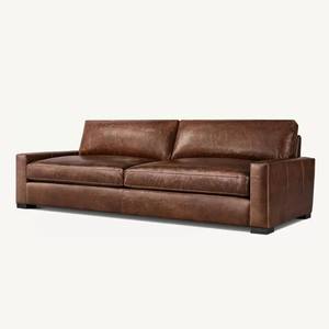 <span class=keywords><strong>Sofa</strong></span> kulit cokelat kualitas bagus Vintage desain baru untuk ruang tamu - Product Image 3