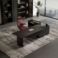 Bureau de direction moderne de luxe, réglable en hauteur électriquement, à montage sous comptoir, poste de travail minimaliste pour bureau, charge sans fil 15W