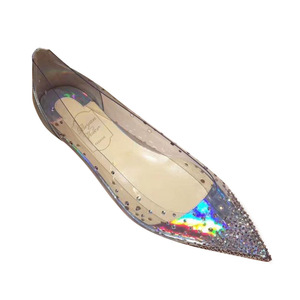 Zapatos de Novia Planos con Punta, Transparentes, con Pedrería, de PVC, para Mujer, con Estrellas Plateadas, para Verano - Product Image 5