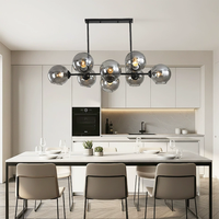 Lustre suspendu créatif en verre doré pour table à manger, salon, îlot de cuisine, plafond haut - Vente directe usine