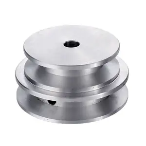 High Performance Motor Drive Pulley Parts CNC Machining Aluminum Alloy Double Groove Pulley Wheel Fixed Bore Pulley Spare Parts
