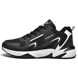 Chaussures de course élégantes de haute qualité pour hommes, baskets blanches et noires avec logo personnalisé du fabricant - Product Image 2