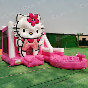 Phim Hoạt Hình Mèo Màu Hồng <span class=keywords><strong>Inflatable</strong></span> <span class=keywords><strong>Bouncer</strong></span> Lâu Đài Thiết Kế Mới Combo Jumper Xách Tay PVC Cho Trẻ em' Đảng Blower Phụ Kiện Bộ Dụng Cụ Sửa Chữa - Product Image 3