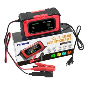 Foxur FBC1207E 12V 7A Carregador de Bateria para Carro Inteligente testador de Máquina de Reparo de Bateria de Automóvel