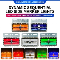 Feu de position latéral LED dynamique séquentiel, étanche et antichoc, pour remorques et camions