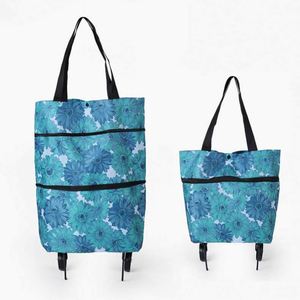 Promotion Portable Washable Folding Grocery <b>Trolley</b> Superet Shopping Bag With Wheels - Product Image 1
