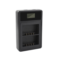 Chargeur double batterie portable léger flambant neuf pour Godox VB26, chargeur LCD antichoc ABS à 2 emplacements avec entrée USB Type C et Micro USB