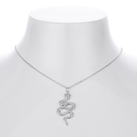Collar con Colgante de Serpiente de Plata de Ley S925, Chapado en Oro de 18K, con Circonitas, Joyería Fina para Mujer, OEM ODM, SPJ, Superventas