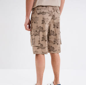 Shorts cargo décontractés en coton pour hommes, prêts pour la randonnée - Écologiques, respirants, séchage rapide, style de vie en plein air, coutures renforcées, poches profondes - Product Image 4