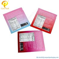 Petit sac d'emballage cosmétique en Nylon, 50 pièces, avec feuille d'aluminium pour le visage, pochette plate scellée à trois côtés
