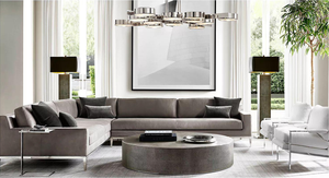 Sassanid OEM Design <span class=keywords><strong>modernista</strong></span> divano divano Italia in pelle con braccio sinistro con braccio in metallo con sezione L - Product Image 5