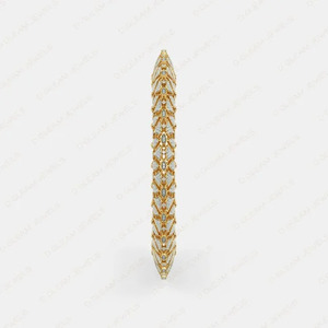 Brazaletes de Oro Amarillo de 14K con Diamantes Reales Certificados por IGI, Acabado Pulido, Claridad VS1-VS2, Multiformas, Clásicos, Étnicos y Finos - Product Image 3