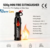 Mini-extincteur portable à poudre sèche ABC pour voiture, 500 ml, 1000 ml, équipement de sécurité d'urgence pour véhicule