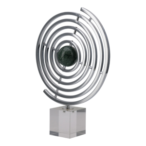 Scultura moderna a forma di armillario, statua decorativa in metallo per la casa, l'ufficio, la scrivania o il ripiano. - Product Image 4