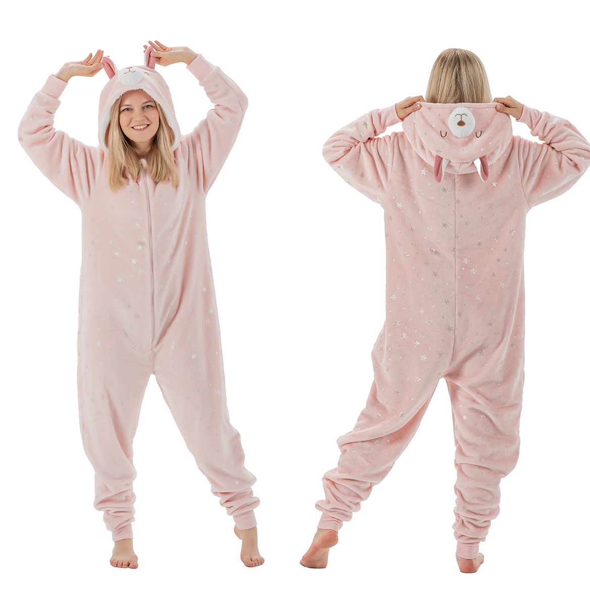 Onesie Pijama Tamanho Personalizado Unisex Adulto Atacado Mulheres Adulto para As Mulheres 100% Poliéster Inverno Desgaste De Malha Com Capuz Desenhos Personalizados