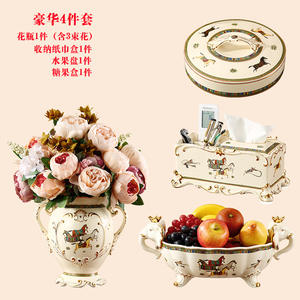 European Style Ceramic <b>Vase</b> Ornaments Living Room TV Cabinet Corner Flower Arrange Dried Flowers Luxury American Style Dining - Product Image 4
