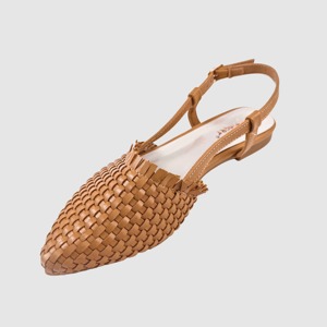 Simple <strong>Pointed</strong> <strong>Toe</strong> Woven Women's <strong>Flat</strong> Sandals,Ankle Strap with Adjustable Buckle,Banquet Outdoor Anti-Slip Closed <strong>Toe</strong> Dress Shoe - Product Image 3