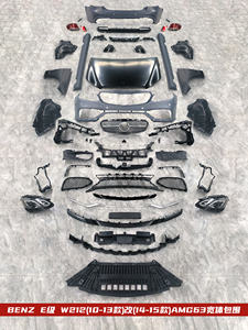 Para <span class=keywords><strong>Mercedes</strong></span> Benz Clase <span class=keywords><strong>E</strong></span> W212 AM & G Style BodyKit PP Material parachoques delantero y trasero faldas laterales luz antiniebla recortes nuevo Condit - Product Image 2