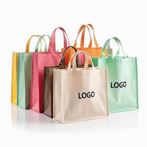 Bolsas de tela reutilizables ecológicas, reciclables, económicas, personalizadas con impresión de logotipo, para compras, bolsas de supermercado no tejidas. - Product Image 1