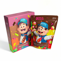 Sacs en Mylar personnalisés de 3,5 pouces avec boîte de présentation pour l'emballage de fleurs, de bonbons, de biscuits, de gommes, emballage en Mylar découpé au laser, sac en Mylar avec fenêtre et fermeture éclair