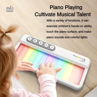 Kids Electronic Piano Keyboard Toy Light Touch Screen Interactive Educational Plastic 5 Instruments 13 Melodies 3 AAA Battery