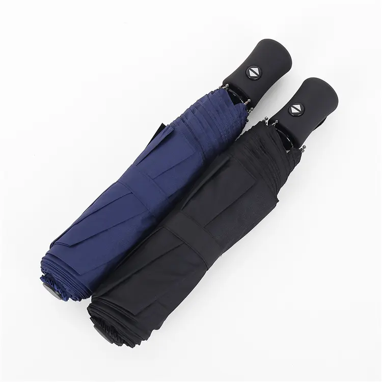 青と黒のカラー傘自動オープン折りたたみ式