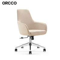 EN1335 BIFMA Mobilier moderne pour chambre d'hôtel, bureau, tissu personnalisé, revêtement en cuir, hôtellerie 360 °   Fauteuil de bureau pivotant à 5 étoiles