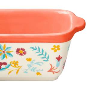 Floral 4.8inch Baking Accessory Dish <strong>Ceramic</strong> <strong>Mini</strong> Bread <strong>Loaf</strong> <strong>Pans</strong>