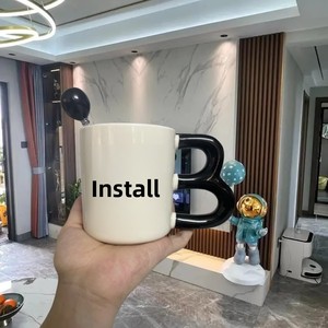 Mug en céramique amusant « Idiot » – Résistant aux hautes températures et compatible micro-ondes, cadeau d'anniversaire original et élégant pour les couples, design audacieux de dessin animé - Product Image 3