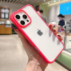 <span class=keywords><strong>Funda</strong></span> de teléfono de TPU de lujo de dos colores con agujero grande para IPhone16 transparente anticaída para Apple 15 Simple 14pro-2.0 agarre de teléfono grueso - Product Image 6