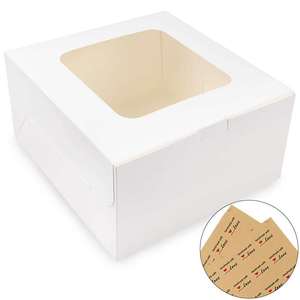Disposable square Cardboard White Paper Bakery Paper Box Foldable Packaging Cake Box With <b>Window</b> - Product Image 3