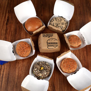 Caja de Cartón Kraft Impermeable y Reciclable para Hamburguesas y Papas Fritas para Llevar, con su Propio Logotipo - Product Image 2