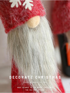 Couverture de bouteille de <span class=keywords><strong>vin</strong></span> de Noël avec des flocons de neige <span class=keywords><strong>moelleux</strong></span> et un vieil homme sans visage. Couverture de bouteille de <span class=keywords><strong>vin</strong></span> <span class=keywords><strong>rouge</strong></span> comme décoration de Noël - Product Image 6