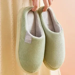Pantofole da Donna e <span class=keywords><strong>Uomo</strong></span> all'Ingrosso, Punta Rotonda, Tomaia in Cotone, Suola Spessa e Morbida, Antiscivolo, Termiche, per Interni <span class=keywords><strong>Invernali</strong></span> - Product Image 4