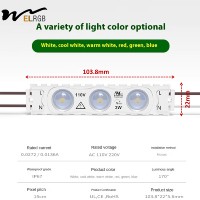Haute tension 110V/220V RGB LED Module d'injection 3W puissance IP65 étanche publicité lumineux lumière vert bleu couleur alimentation gratuite