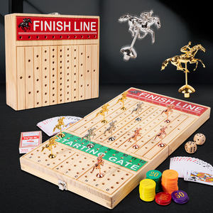 <span class=keywords><strong>Gioco</strong></span> da Tavolo <span class=keywords><strong>di</strong></span> Corse <span class=keywords><strong>di</strong></span> Cavalli in Legno Massiccio Pieghevole, Edizione Lusso <span class=keywords><strong>per</strong></span> <span class=keywords><strong>Adulti</strong></span> con Cavalli in Metallo - Product Image 6