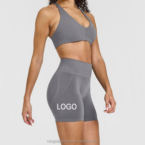 <span class=keywords><strong>Shorts</strong></span> Deportivos de Cintura Alta para Mujer, con Logotipo OEM, Elastano, Nailon, Sin Costuras, Ventilados, para Correr, Gimnasio, Yoga, Personalizados - Product Image 3