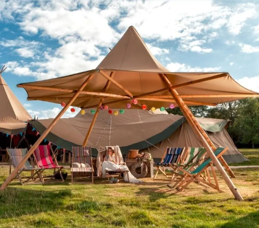 Nouveau design 2023 en plein air mariage événement fête festival décoration tienda toile petit chapeau tipi tente petit chapeau tipis